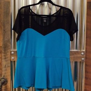 Torrid turquoise peplum size 0
